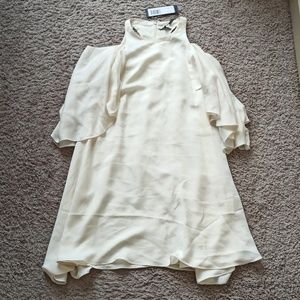 NWT Halston Heritage Cream Dress With Cape Sleeves - SIZE 12